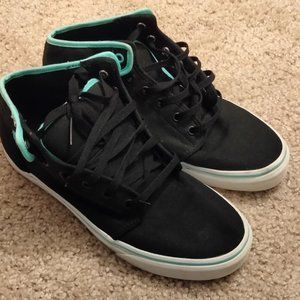 Teal and Black Vans Off The Wall